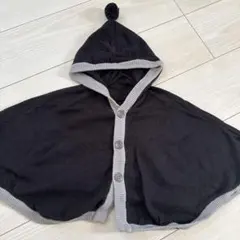 【値下げOK】COMME CA ISM 黒 ポンチョ 60-80cm