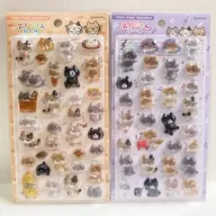 ふくふくにゃんこ ぷくにゃんシール第2弾 パープル オレンジ セットのサムネイル