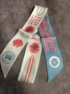 G UCCI グッチ スリムスカーフ ハワイアン花柄フローラル オレンジ