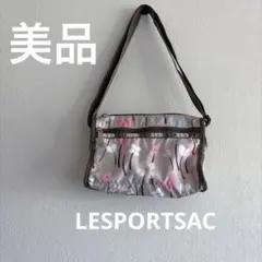 美品　レスポートサック　ナイロンショルダーbag 花柄　ベージュ