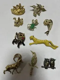 動物・鳥ブローチ　まとめ売り