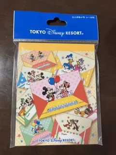 ディズニーリゾート限定　ミッキーと仲間たち　おりがみメモ シール付き 学校 友達