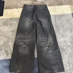 MENES ブラック ワイドパンツ