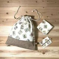 お着替え袋&ランチクロスのセット　ハンドメイド　電車　新幹線　体操服袋　弁当包み