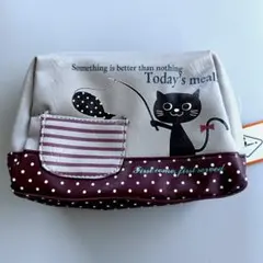 【新品タグ付き】猫イラストポーチ 水玉デザイン コスメポーチ メイクポーチ 雑貨