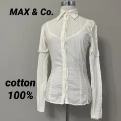MAX&Co マックスアンドコー 長袖 ホワイト ブラウス シャツ コットンのサムネイル