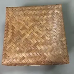 天然竹製四角いバスケットセット