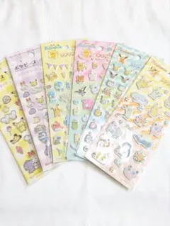 超可愛いッ！ポケモン プチプチシール ポケピース 6枚セット！ キラキラ 希少
