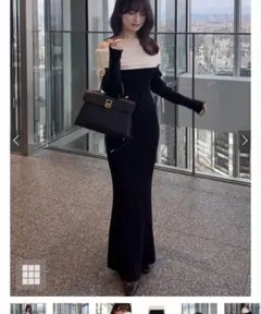 GRL 2wayオフショルダーリブニットワンピース