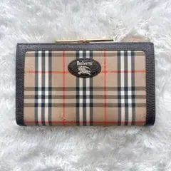 Burberrys バーバリーズ がま口 長財布 ノバチェック レザー