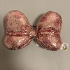 ディズニー　デイジーリボンヘアゴム　ミニーリボンヘアゴム　スパンコール　ピンク