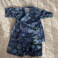 花火模様 甚平 120cm ネイビー