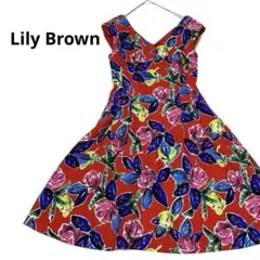 Lily Brown　リリーブラウン　 バラ柄　花柄ワンピース　ノースリーブ