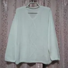 MISSEL　アイボリーニット Vネック 　L