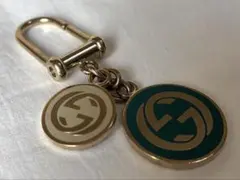 【GUCCI】グッチ ロゴキーホルダー メタル ブルー