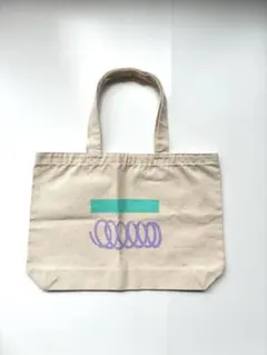 【美品】シルクスクリーンプリント幾何学模様ビッグトートバッグ　パステルカラーのサムネイル