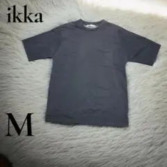 ikka ネイビー 胸ポケット付き Tシャツ Mのサムネイル