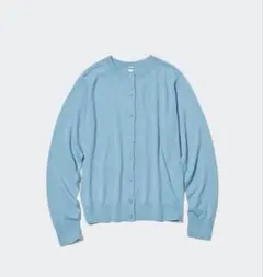 【未使用】UNIQLO UVカットクルーネックカーディガン（長袖） ブルー XL