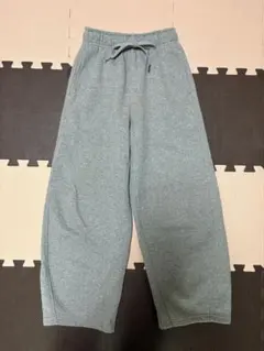 GU ヘビーウェイトスウェットバレルレッグパンツ　丈短めXS グレー
