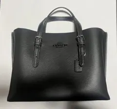 COACH ブラックレザー トートバッグ