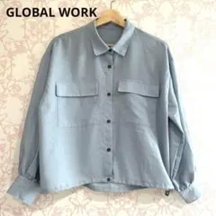 GLOBAL WORK★イージーケアシアークロップドシャツ