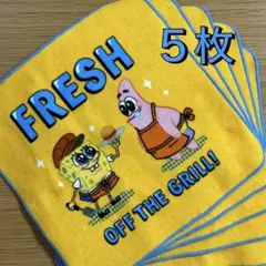 【新品】スポンジボブ CAFE Secret Recipe ハンドタオル 5枚