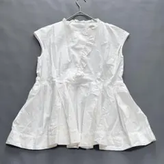 22SS✨ SONO ソーノ　フリル　ブラウスシャツ　ペプラム　タック　洗える