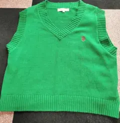 U.S. POLO ASSN. グリーン ニットベスト F