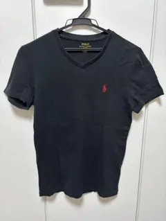 な*様 POLO RALPH LAUREN Tシャツ Vネック ロゴ刺繍 黒 x
