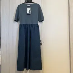 index 半袖ロングワンピース L グリーン•カーキ色