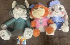 ズートピア ニック ジュディ パウバート　　ぬいぐるみ　 3点