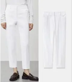 プラステ 24SS リネンブレンドスティックパンツS ホワイト白