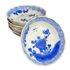 小鉢 5点 六角 染付 膾 藍色 古皿 ⑦ 小鉢 5点 六角 染付 膾 藍色 窓絵 古皿 ⑦ - メルカリ