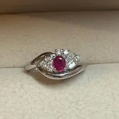 pt900 ルビー ダイヤモンド　リング