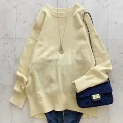 美品　Spick&Span ウールカシミヤ クループルオーバー　イエロー