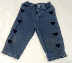 ハート刺繍デニムパンツ 90cm