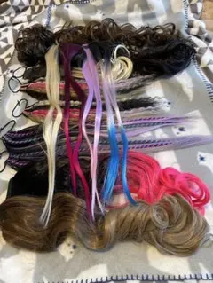 ヘアアクセ、エクステ、ウイッグ12種類詰め合わせセット
