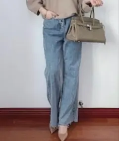 SAISON DE PAPILLON カットオフデニムワイドパンツのサムネイル