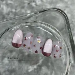 199┆お花ネイル　マグネットネイル　春ネイル