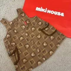 miki HOUSE ミキハウス　クマ柄 サロペット 80