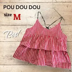 プードゥドゥ ビスチェ キャミソール（M）ギンガムチェック レッド フリル