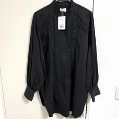 新品タグ付き⭐︎ungrid ボリュームスリーブドレスシャツ　ブラック　Fサイズ
