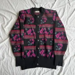 Yves Saint-Laurent 花柄 カーディガン Saint Laurent Knit Cardigan SS16 Surf Sound Rose Floral Hedi