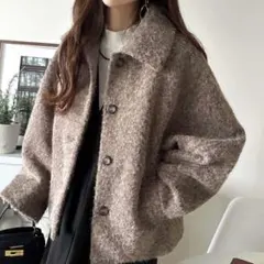 リングシャギーショートコクーンシルエットジャケット