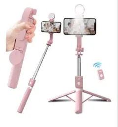 Bluetoothリモコン付き自撮り棒 ピンク