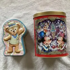 ダッフィー缶 &Disneyクリスマス2013 小物入れ 空き缶2点セット