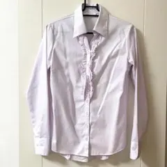 洋服の青山　n-line by　nozomi　淡紫　長袖シャツ ブラウス 7号のサムネイル