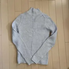 タートルネックセーター 長袖ライトブルー