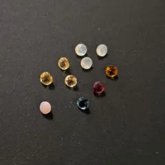 【訳あり】ロンドンブルートパーズ＆ピンクオパール等(4mm)の裸石10粒セット