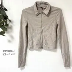 DIVIDED【XS～S相当】H&M ベージュ ジップアップ長袖トップス 40